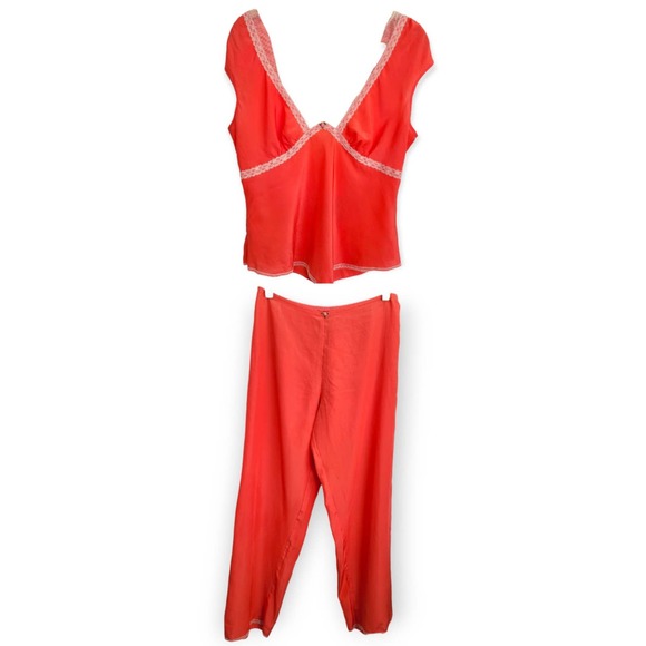Betsey Johnson Other - Betsey Johnson Coral Orange Top/Pant Matching Set Size Medium